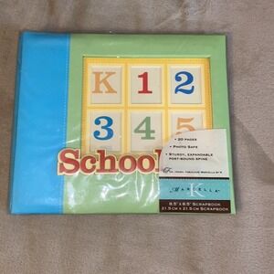 NEW Marcella by K School Scrapbook Kit 8.5x8.5 Boy K-5 Stickers 20 Pages +Extras